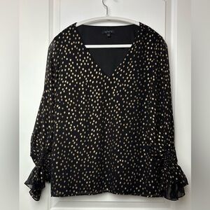 1. State Women’s Blouse Black and Gold